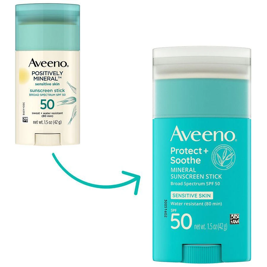 商品Aveeno|Positively Mineral Sensitive Skin Sunscreen Stick, SPF 50,价格¥100,第3张图片详细描述