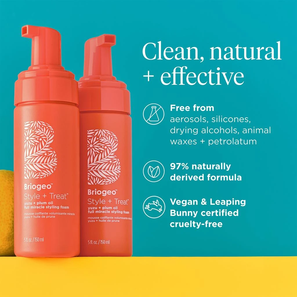 商品Briogeo|Briogeo Style + Treat™ Yuzu + Plum Oil Full Miracle Styling Foam 5 oz,价格¥214,第2张图片详细描述