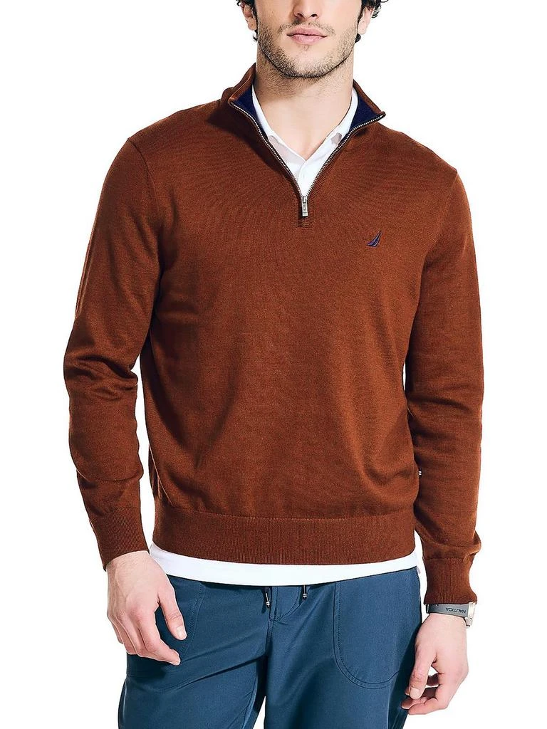 商品Nautica|Mens 1/4 Zip Mock Neck Pullover Sweater,价格¥274,第1张图片详细描述