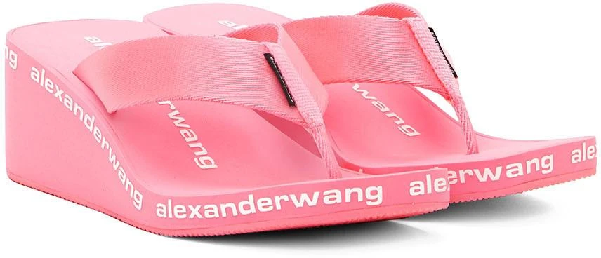 商品Alexander Wang|Pink AW Wedge Flip Flop Sandals,价格¥1157,第4张图片详细描述