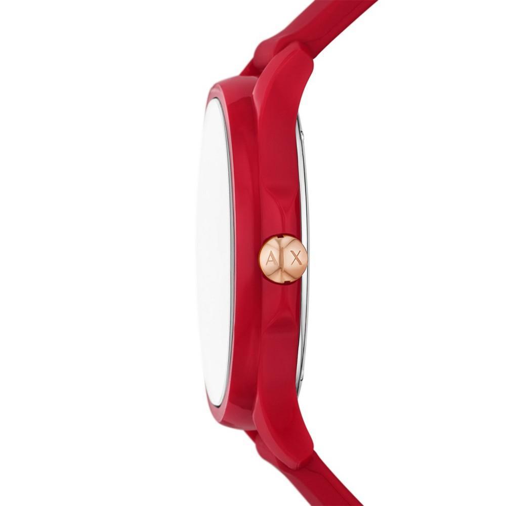 商品Armani Exchange|Women's in Red with Silicone Strap Watch 38mm,价格¥886,第4张图片详细描述