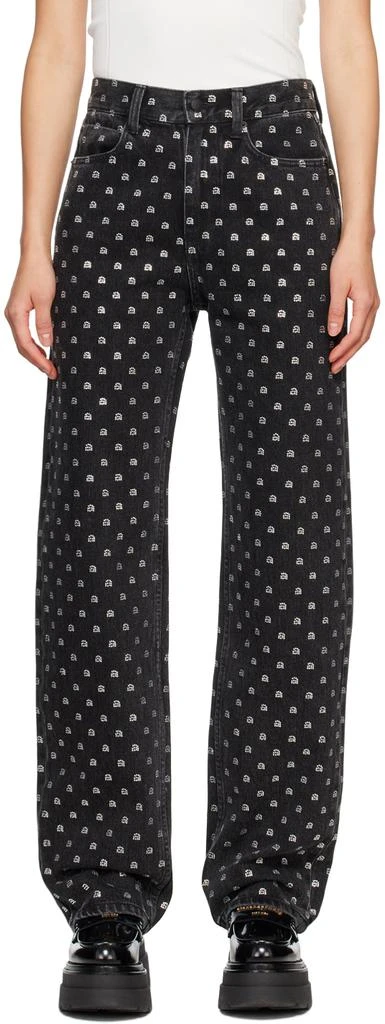 商品Alexander Wang|Black Crystal Pattern Jeans,价格¥4551,第1张图片