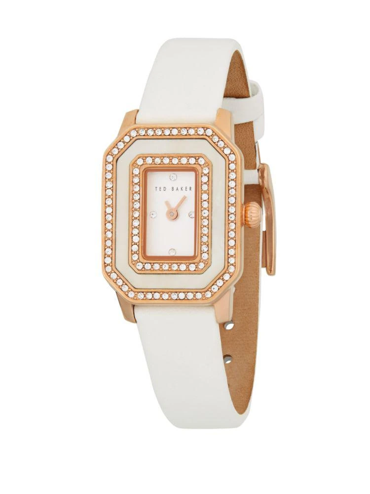 商品Ted Baker London|Rose Goldtone Stainless Steel, Mother-Of-Pearl & Leather-Strap Watch,价格¥474,第1张图片