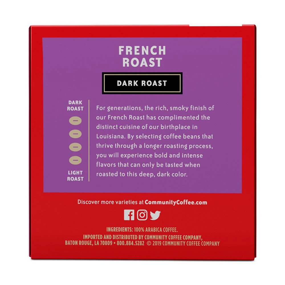 商品Community Coffee|French Roast Extra Dark Roast Single Serve Pods, Keurig K-Cup Brewer Compatible, 72 Ct,价格¥560,第4张图片详细描述