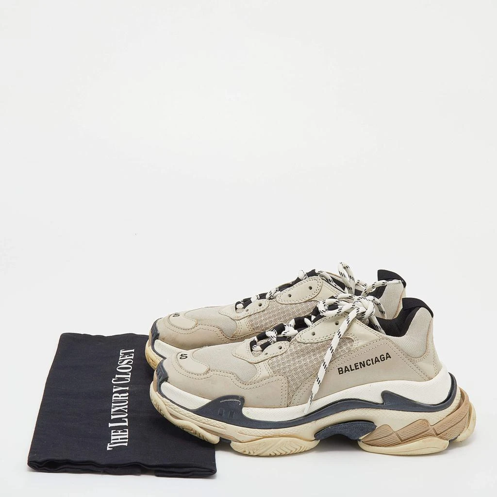 Balenciaga Beige/Black Leather And Mesh Triple S Trainer Sneakers Size 40 商品