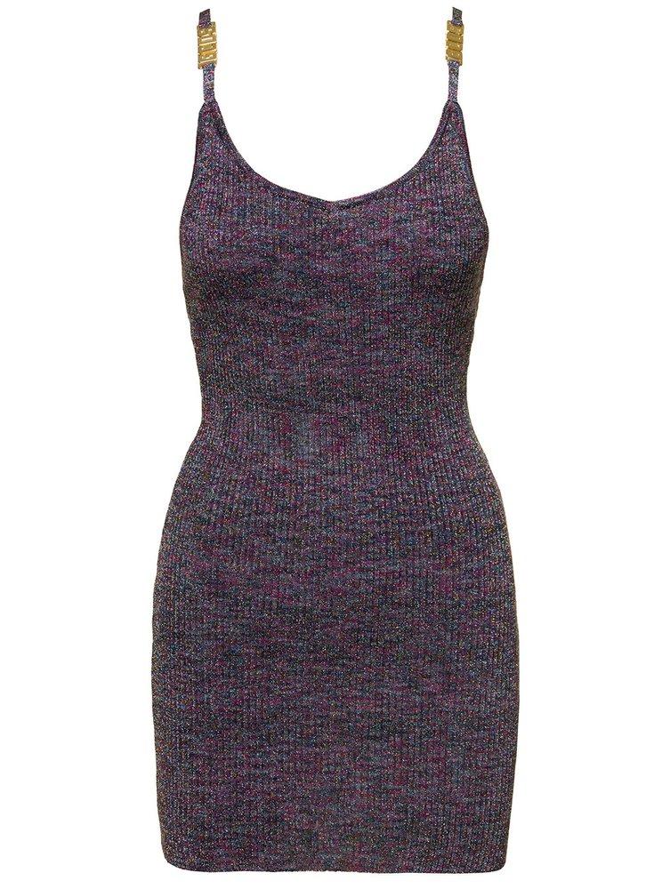 GCDS Logo-Strap Knitted Sleeveless Mini Dress商品第1张图片规格展示