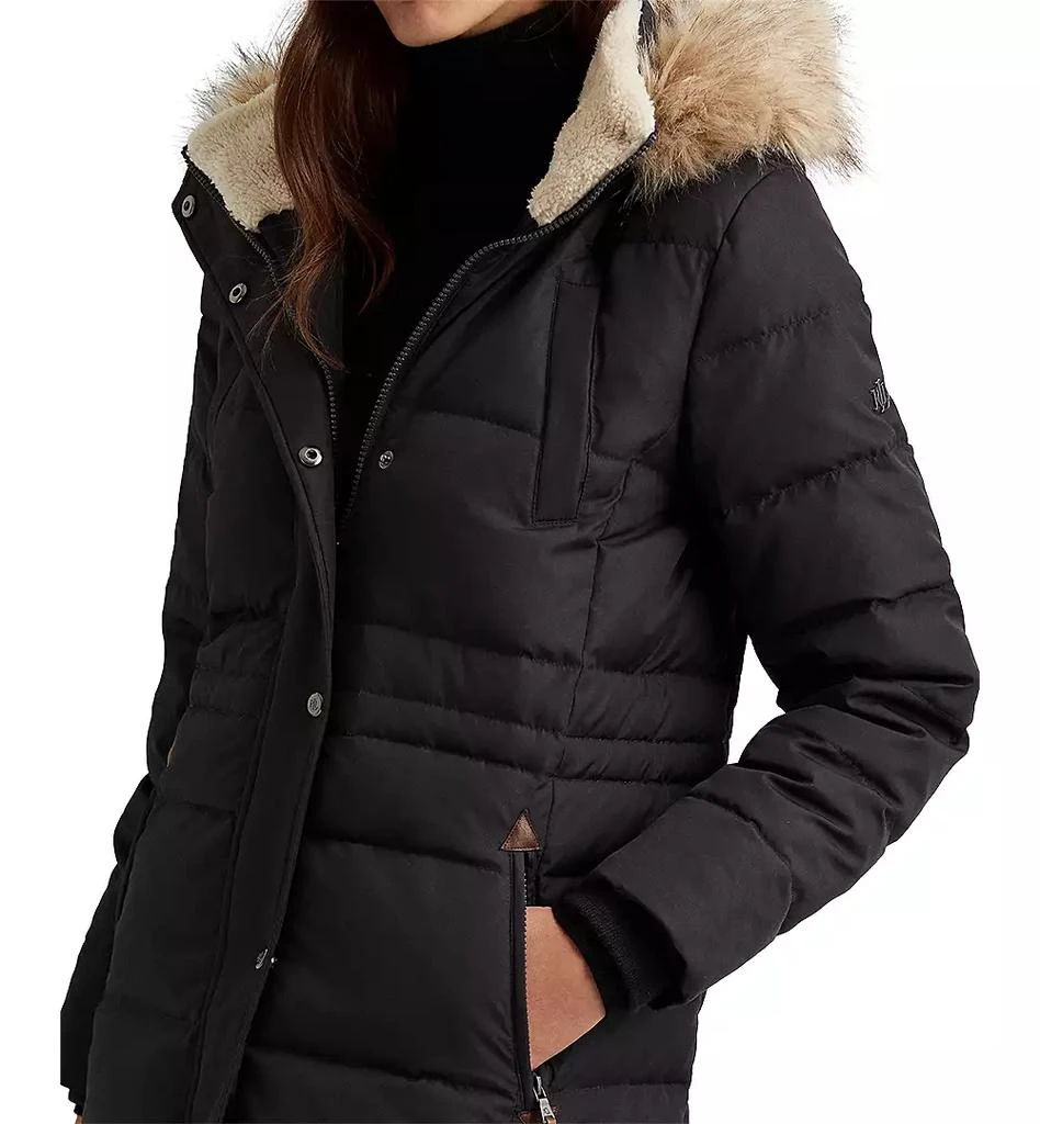 商品Ralph Lauren|Women's Faux-Fur-Trim Hooded Puffer Coat, Created for Macy's,价格¥672,第3张图片详细描述