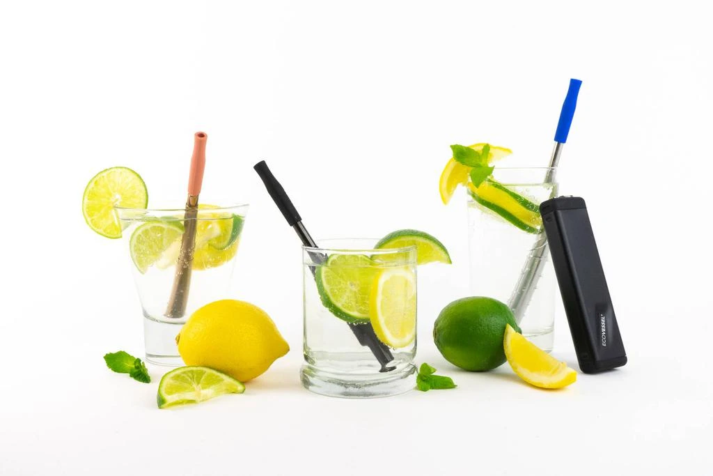 商品EcoVessel|EcoVessel Reusable Stainless Steel QuickStraw with Cleaning Brush Straw and Case,价格¥74,第2张图片详细描述