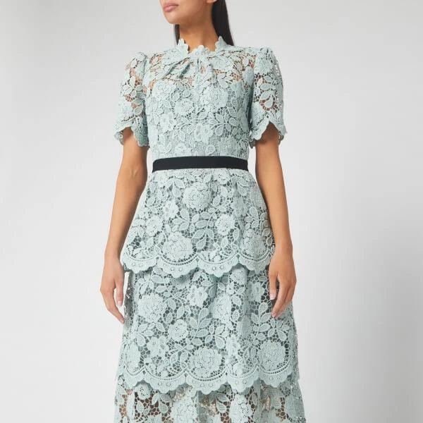 商品Self Portrait|Flower Lace Tiered 连衣长裙,价格¥2469,第3张图片详细描述