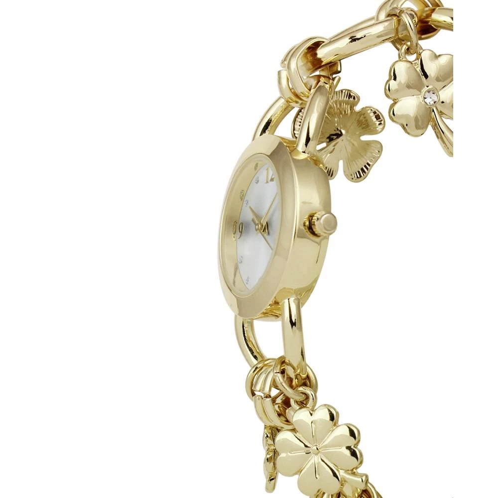 商品Charter Club|Women's Gold-Tone Mixed Metal Flower Charm Bracelet Watch, 27mm, Created for Macy's,价格¥89,第4张图片详细描述