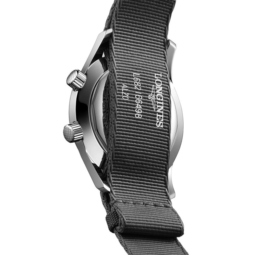 商品Longines|Men's Swiss Automatic Legend Diver Gray Fabric Strap Watch 42mm,价格¥19163,第2张图片详细描述