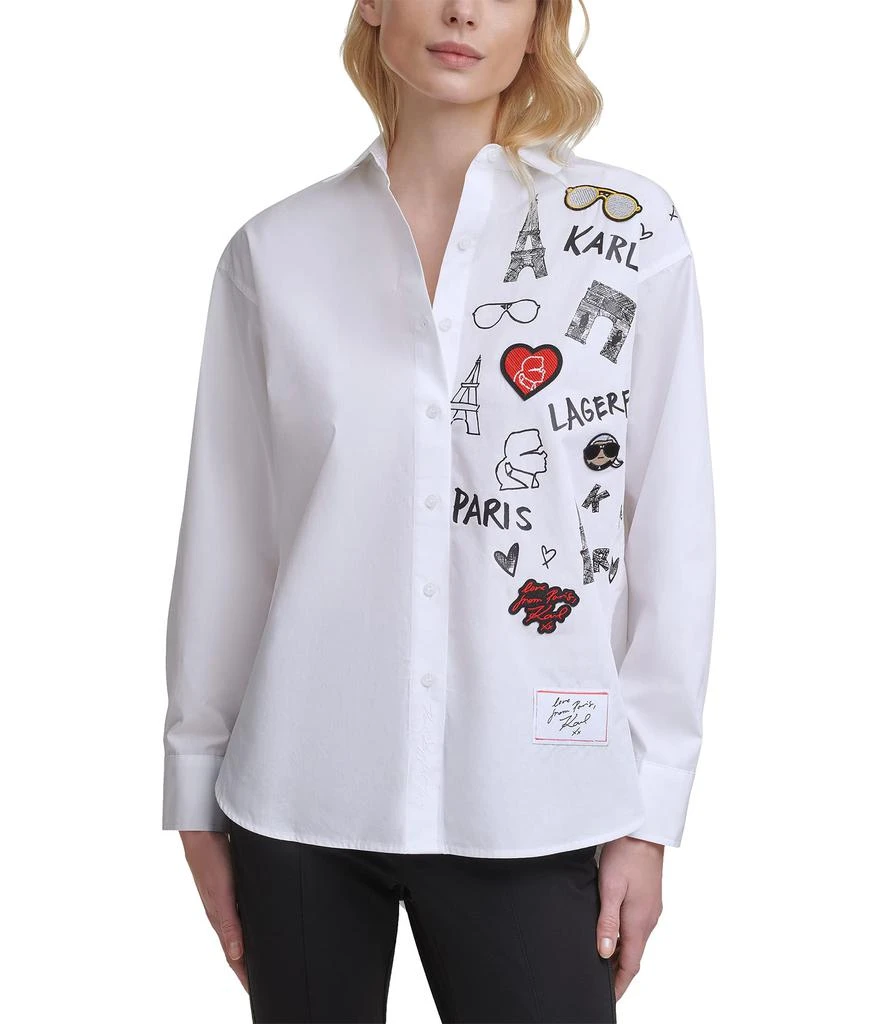 商品Karl Lagerfeld Paris|White Shirt Scenic Logo,价格¥670,第1张图片