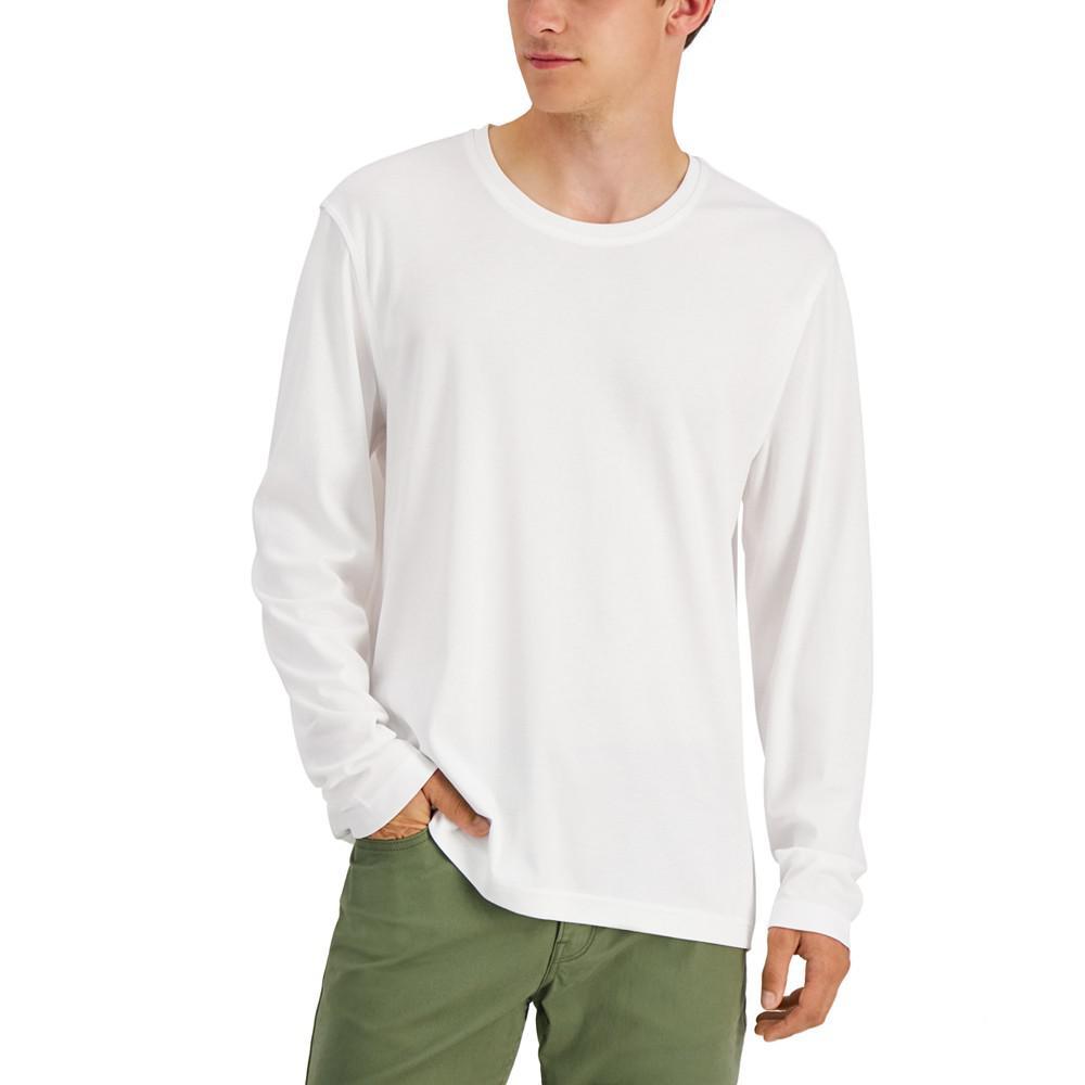 商品Alfani|Men's Long Sleeve Supima Crewneck T-Shirt, Created for Macy's,价格¥104,第3张图片详细描述