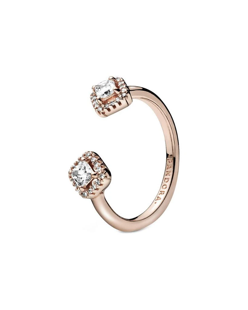 商品PANDORA|Pandora Rose 14K Rose Gold Plated Square Sparkle Open CZ Ring,价格¥318,第1张图片