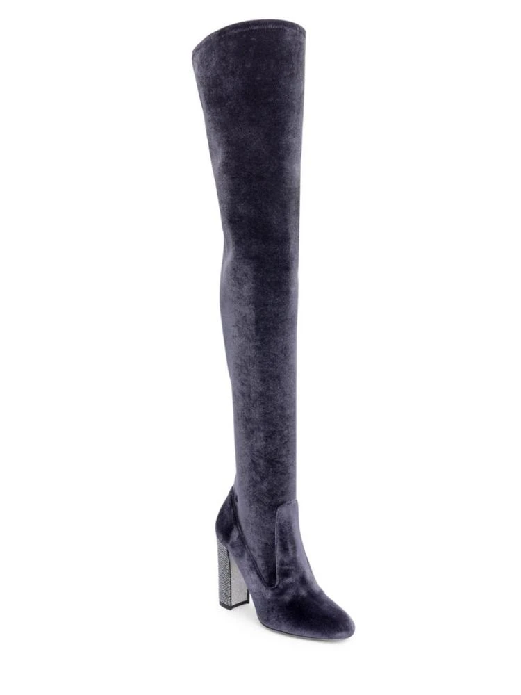 商品Rene Caovilla|Velvet Over-The-Knee Boots,价格¥6402,第1张图片