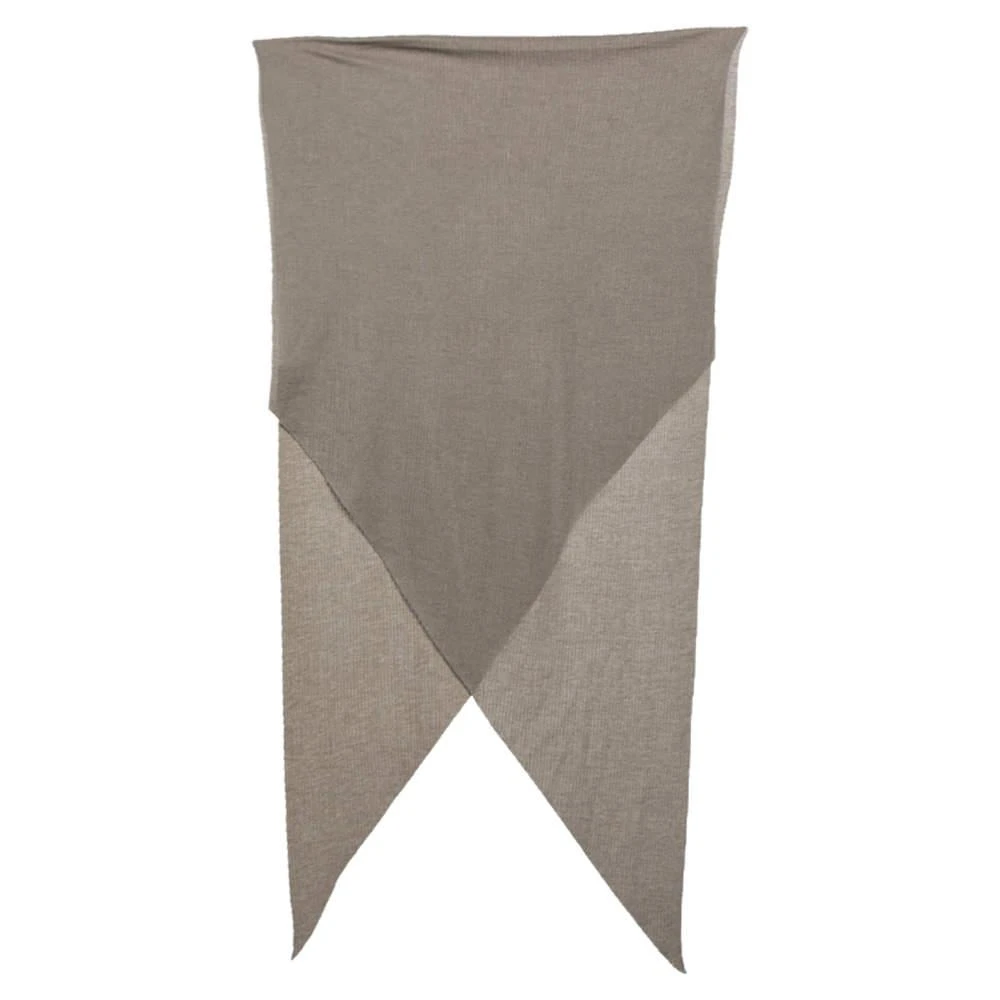 商品[二手商品] Hermes|Hermes Grey Cashmere Silk Ribbed Knit Wrap,价格¥1725,第1张图片