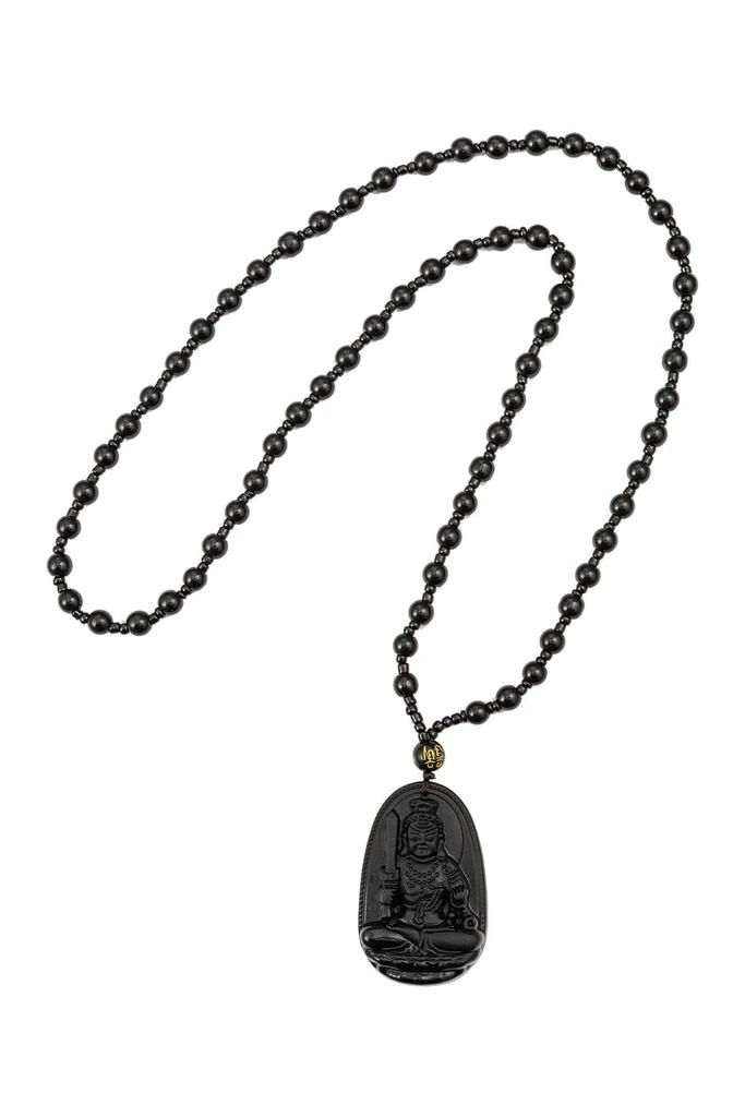 商品EYE CANDY LOS ANGELES|Black Jade Buddha Pendant Necklace,价格¥225,第2张图片详细描述