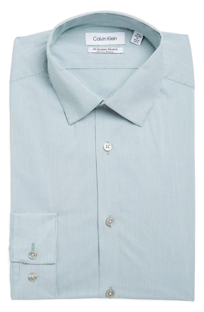 商品Calvin Klein|All Season Stripe Slim Fit Dress Shirt,价格¥302,第1张图片详细描述