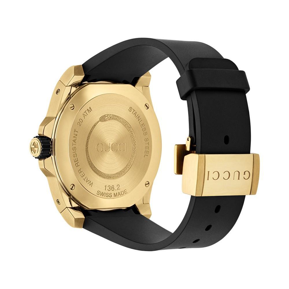商品Gucci|Men's Swiss Diver Black Rubber Strap Watch 40mm,价格¥13030,第5张图片详细描述