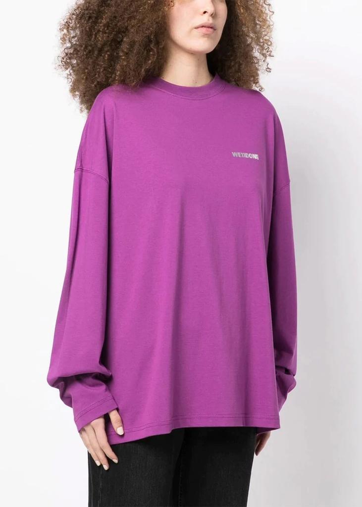 商品We11done|We11done Purple Logo-Print Crew-Neck T-shirt,价格¥848,第5张图片详细描述