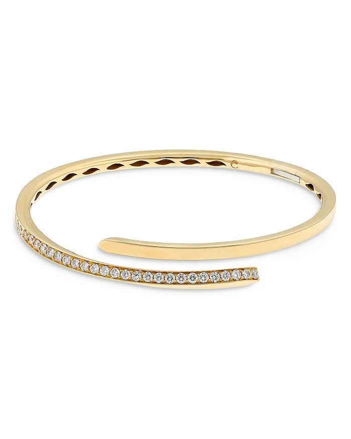 商品Crivelli|18K Yellow Gold Like Diamond Pavé Bypass Slim Bangle Bracelet - Exclusive, Italy Campaign,价格¥49158,第2张图片详细描述