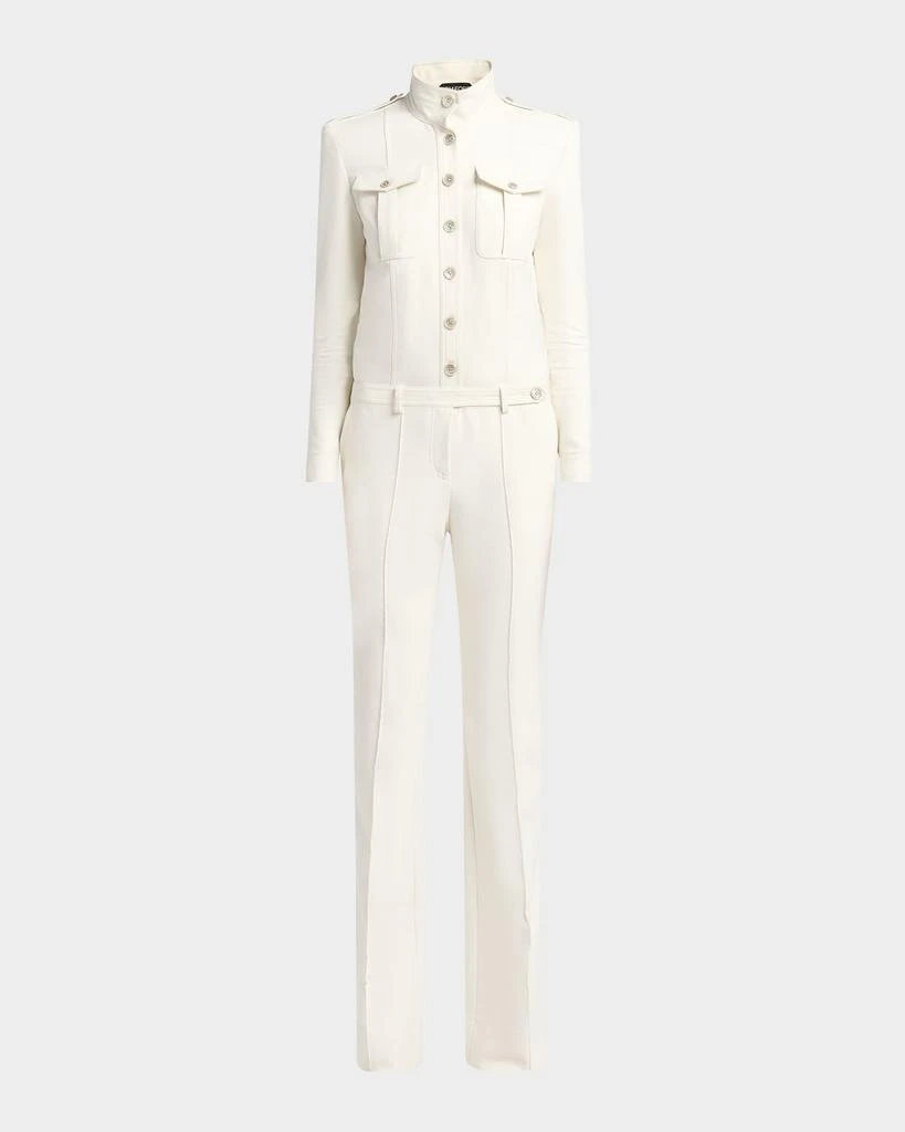 商品Tom Ford|Long-Sleeve Bootcut-Leg Safari Jumpsuit,价格¥37750,第1张图片