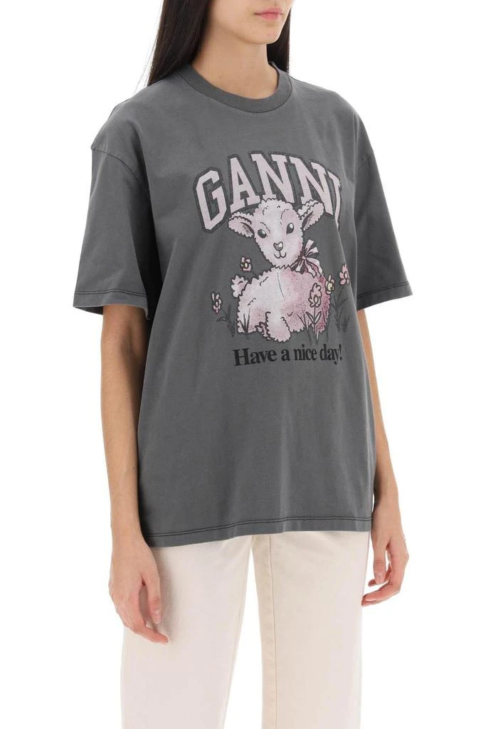 商品Ganni|T-shirt with graphic print,价格¥490,第3张图片详细描述