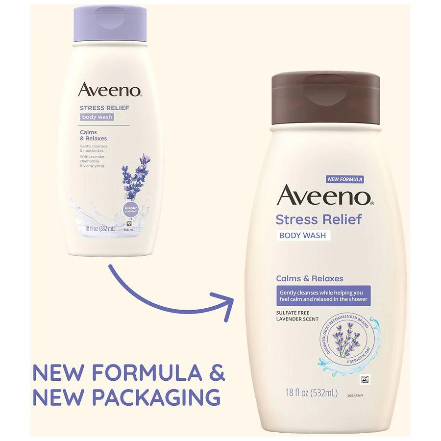 商品Aveeno|Stress Relief Body Wash with Oat Lavender,价格¥80,第2张图片详细描述