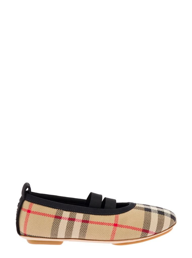 商品Burberry|Vintage Check Cotton Mini Grace Flat Shoes Burberry Kids Girl,价格¥1759,第1张图片