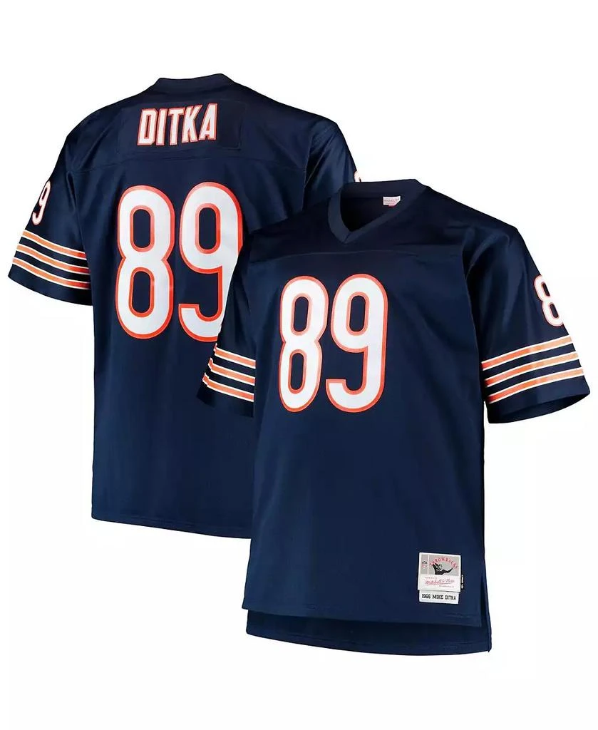 商品Mitchell & Ness|Men's Mike Ditka Navy Chicago Bears Big and Tall 1966 Retired Player Replica Jersey,价格¥1021,第1张图片
