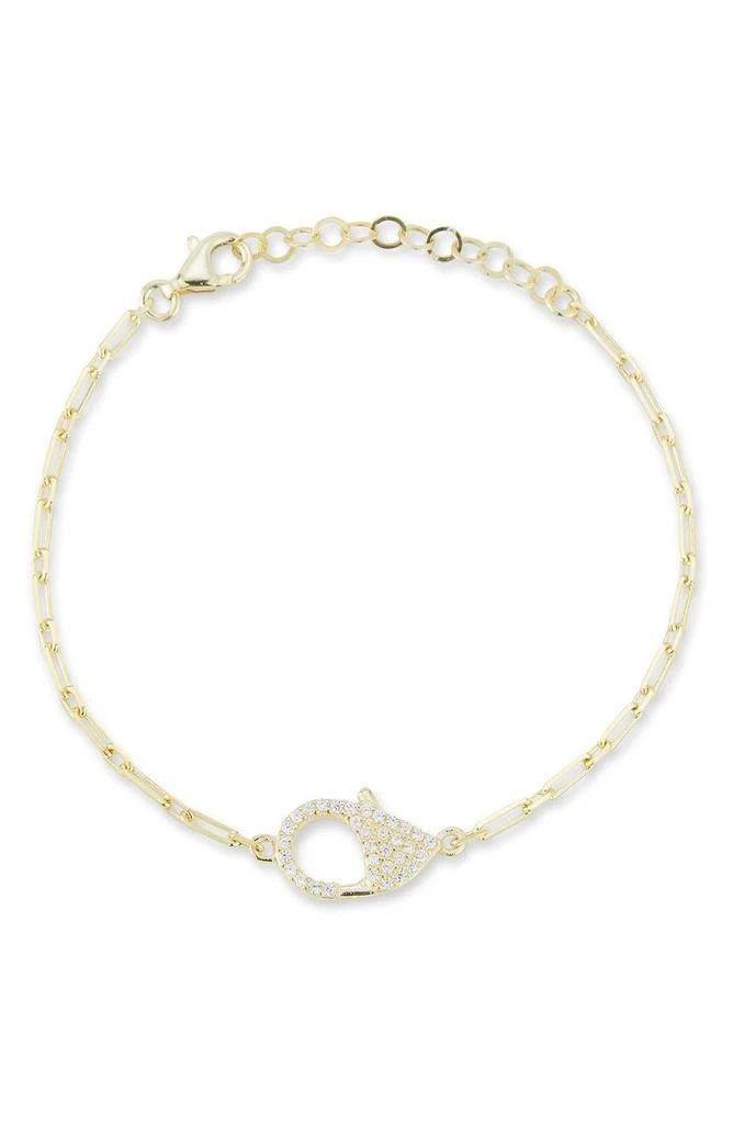 商品GLAZE JEWELRY|14K Gold Vermeil CZ Handcuff Charm Bracelet,价格¥413,第1张图片