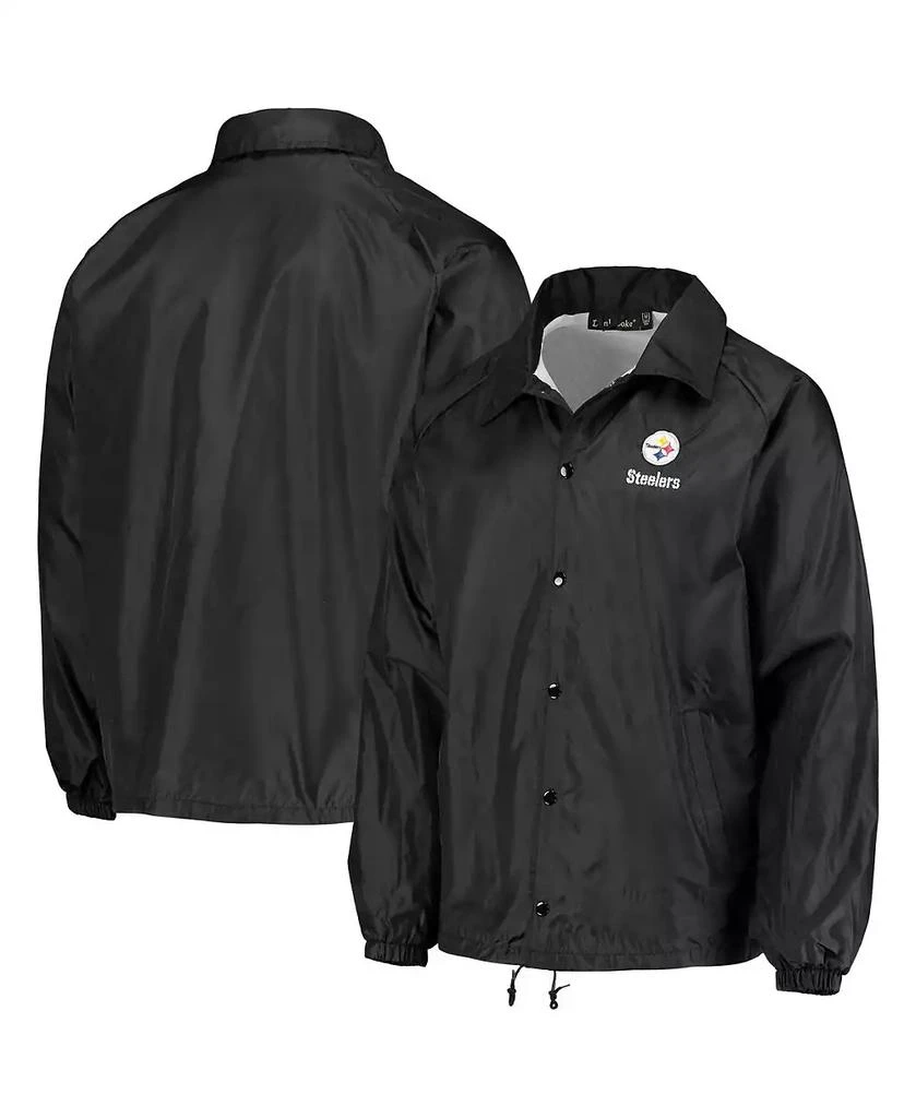 商品Dunbrooke|Men's Black Pittsburgh Steelers Coaches Classic Raglan Full-Snap Windbreaker Jacket,价格¥276,第1张图片
