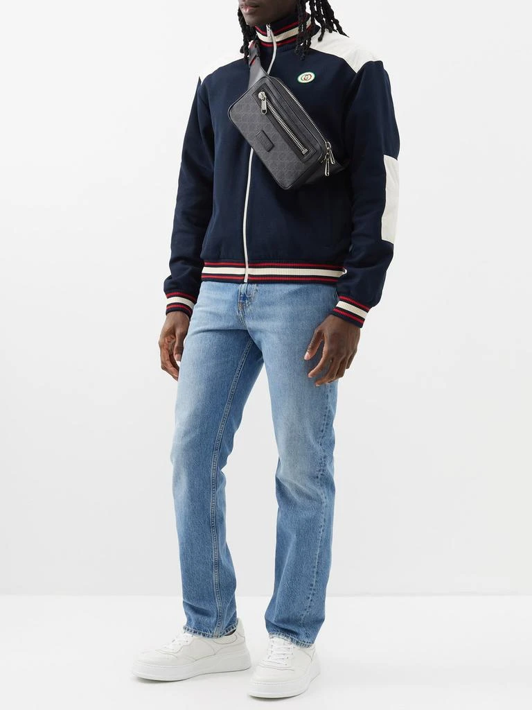 GG-jacquard coated-canvas and leather belt bag 商品
