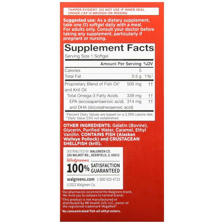 商品Walgreens|Advanced Omega-3 Fish Oil 500 mg Softgels,价格¥226,第3张图片详细描述