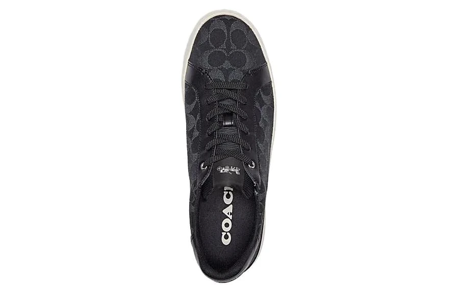 商品[国内直发] Coach|蔻驰 Clip 帆布 舒适系带 低帮 板鞋 男款 黑色,价格¥1331,第5张图片详细描述
