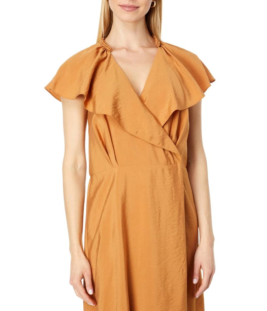商品Vince|Braid Trim Flutter Sleeve Wrap Dress,价格¥990,第3张图片详细描述