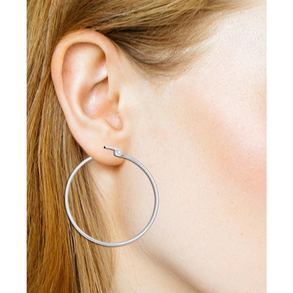 And Now This Silver Plate or Gold Plate Polished Hoop Earring商品第3张图片规格展示