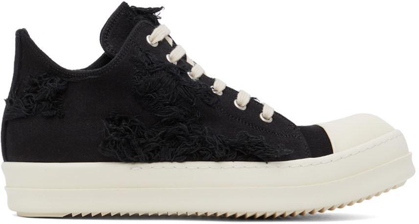 商品Rick Owens|Black Distressed Sneakers,价格¥4519,第1张图片