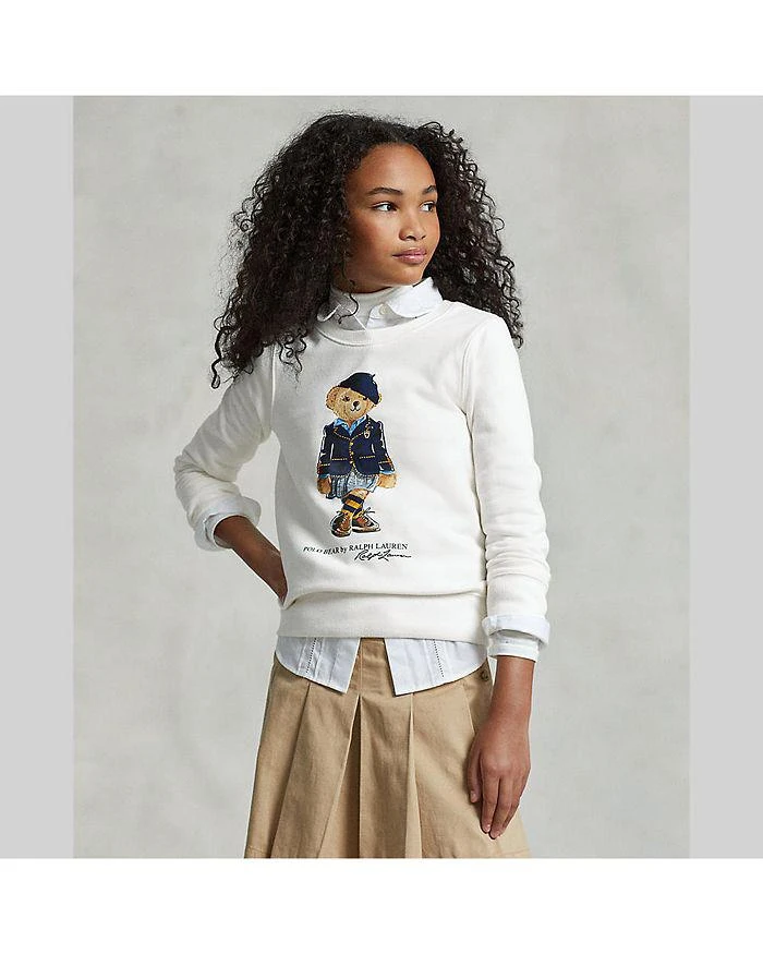 商品Ralph Lauren|Ralph Lauren Girls' Polo Bear Fleece Sweatshirt - Little Kid, Big Kid,价格¥292,第2张图片详细描述