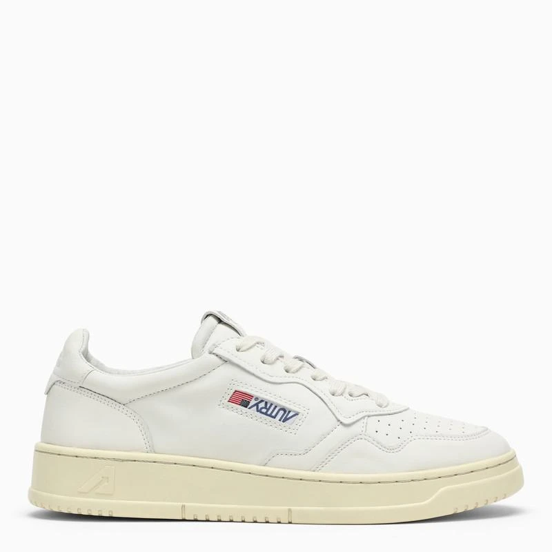 商品Autry| WHITE CREAM LEATHER MEDALIST SNEAKERS,价格¥1652,第1张图片