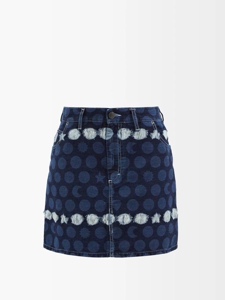 商品Charles Jeffrey Loverboy|Runes distressed denim mini skirt,价格¥1352,第1张图片