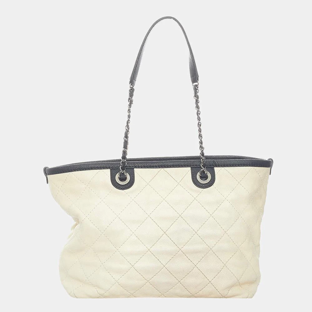 商品[二手商品] Chanel|Chanel Black/White Caviar Shopping Tote Bag,价格¥14600,第3张图片详细描述