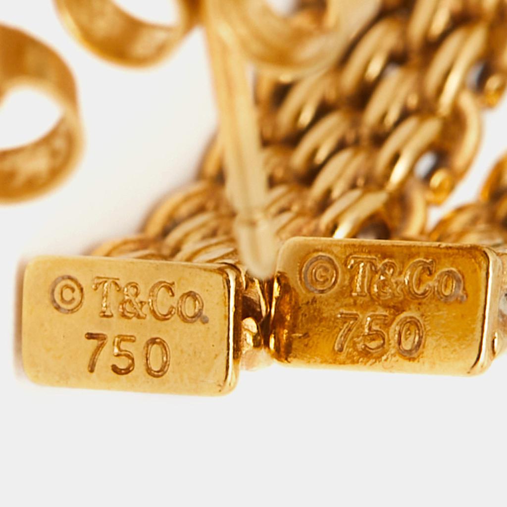 Tiffany & Co. Somerset Mesh 18k Yellow Gold Hoop Earrings商品第5张图片规格展示