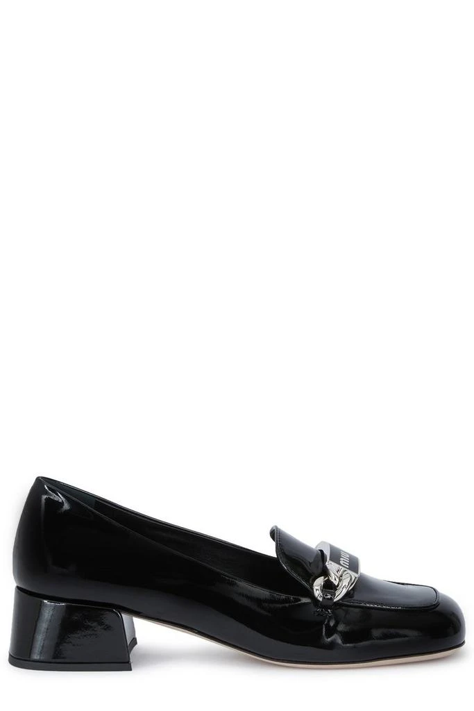 商品Miu Miu|Miu Miu Logo-Plaque Slip-On Loafers,价格¥4839,第1张图片