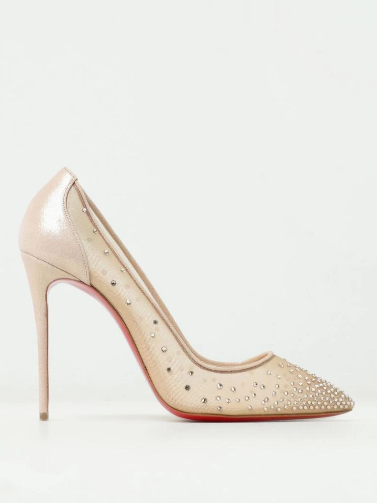 商品Christian Louboutin|Christian Louboutin Follies Strass pumps in mesh and suede with rhinestones,价格¥8881,第1张图片