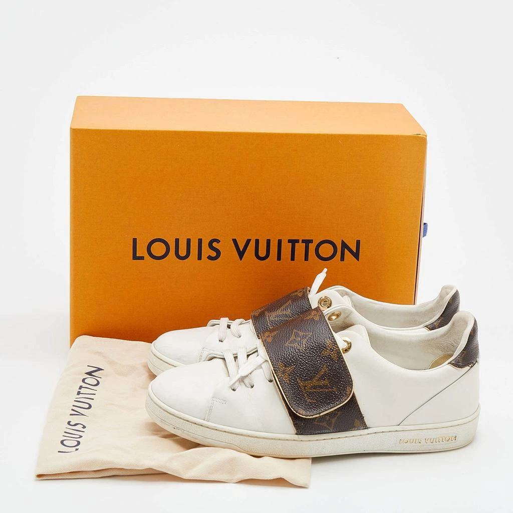 Louis Vuitton White/Brown Leather And Monogram Canvas Frontrow Sneakers Size 37.5 商品