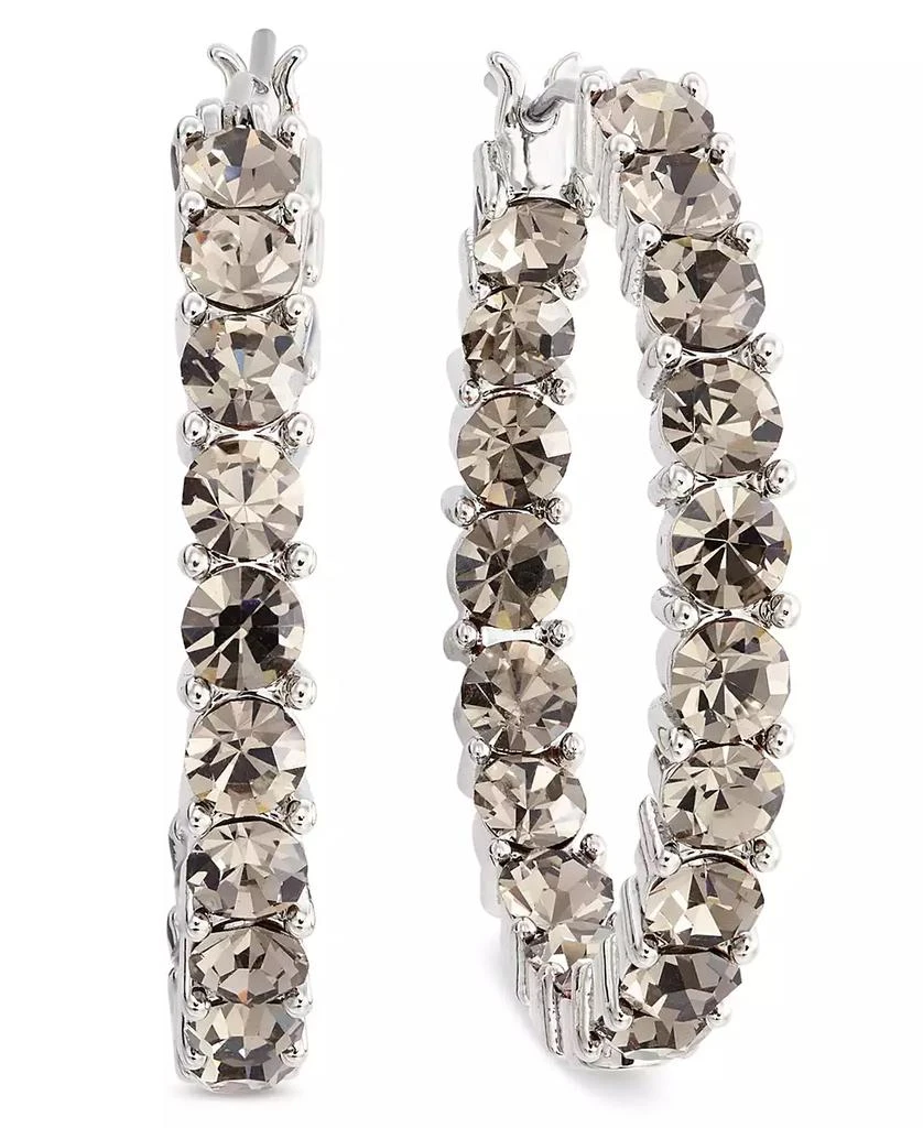 商品On 34th|Crystal Station Medium Hoop Earrings, 1.1", Created for Macy's,价格¥45,第1张图片