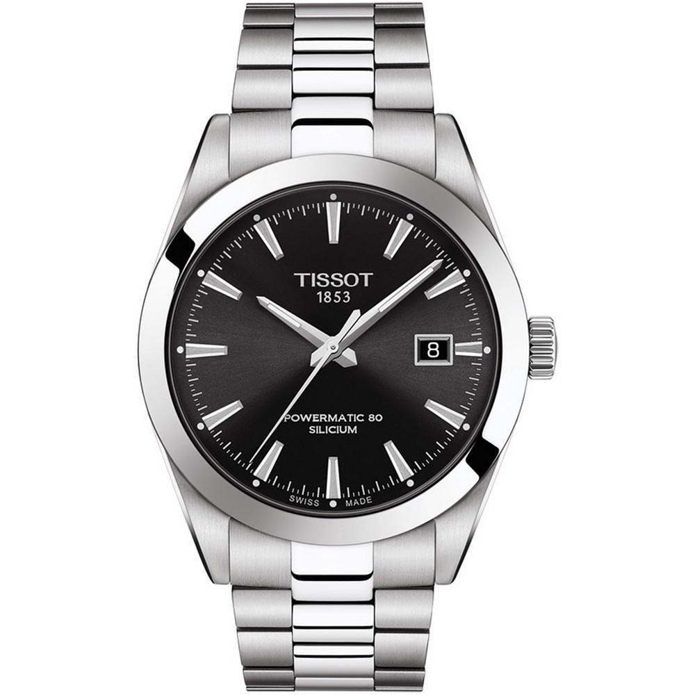 Men's Swiss Automatic T-Classic Gentleman Powermatic 80 Silicium Stainless Steel Bracelet Watch 40mm商品第1张图片规格展示