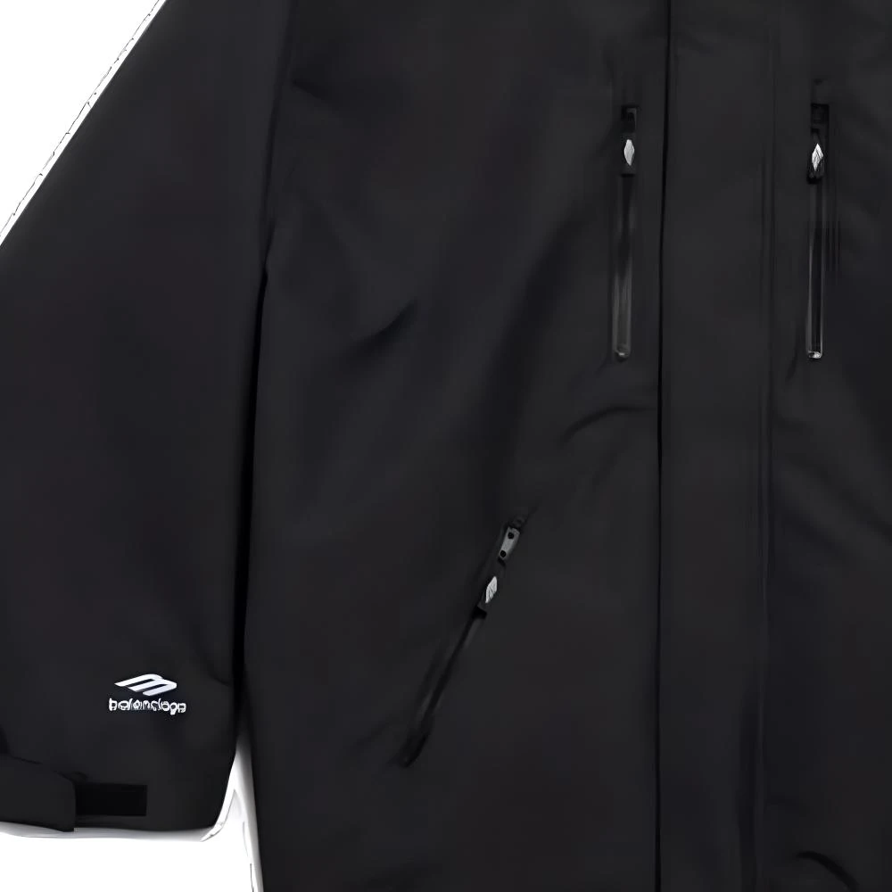 商品[国内直发] Balenciaga|巴黎世家 FW24 SKIWEAR系列 字母连帽拉链长袖夹克外套 男款 黑色,价格¥38410,第4张图片详细描述