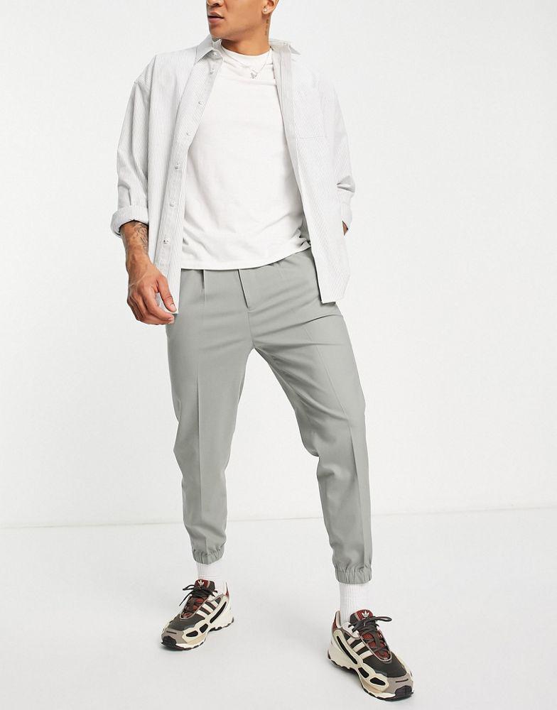 ASOS DESIGN smart tapered jogger in dusky green商品第3张图片规格展示